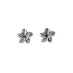 SE549 Sterling Silver Plumeria Stud Earrings