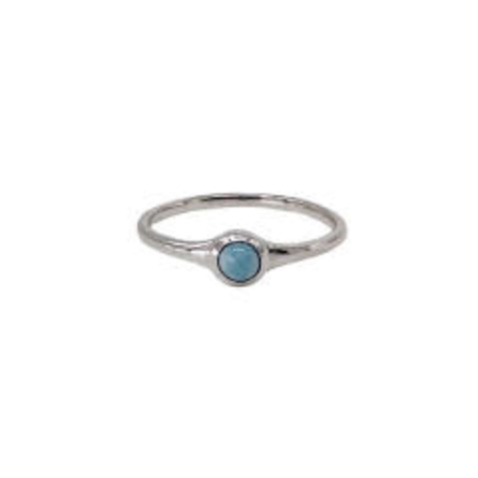 Sterling Silver Round Larimar Ring