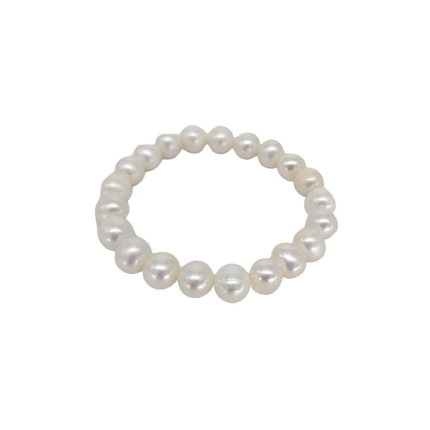 9mm Cultured Freshwater Pearl Stretch Bracelet White