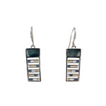 Tricolor Mother of Pearl Hook Earrings Bar