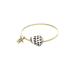 15k Gold Plated Bangle with Hebrew Shell and Turtle Charm