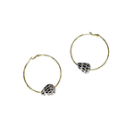 15k Gold Plated Copper Hebrew Shell 50mm Hoop Earrings