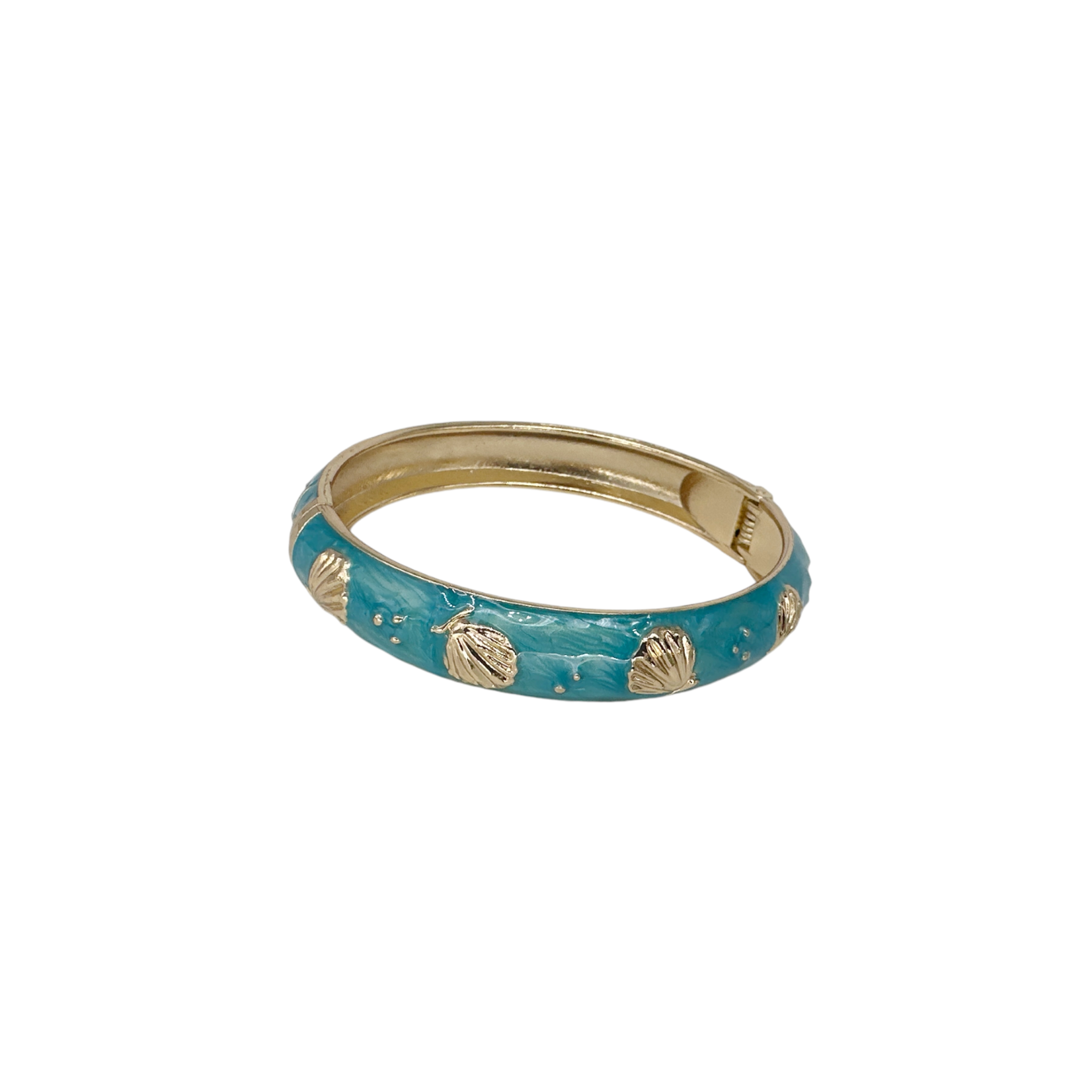 Enamel Clasp Seashell Bracelet Aqua