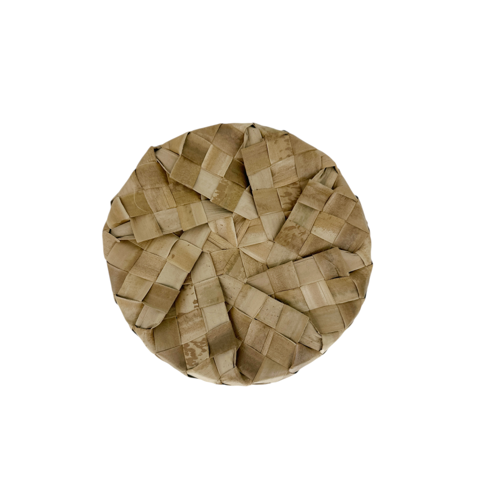 Woven Round Lauhala Box Small