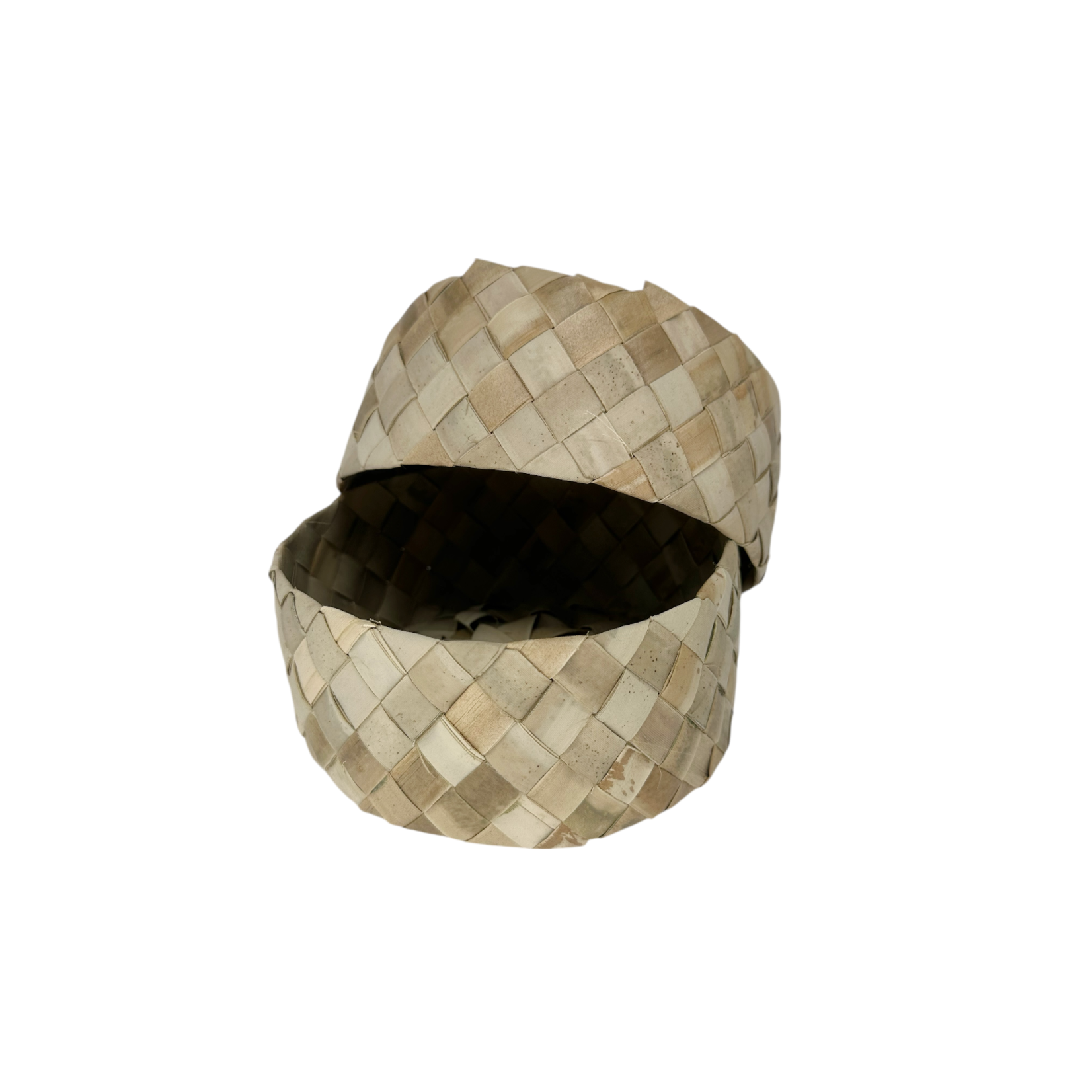 Woven Round Lauhala Box 6.5"