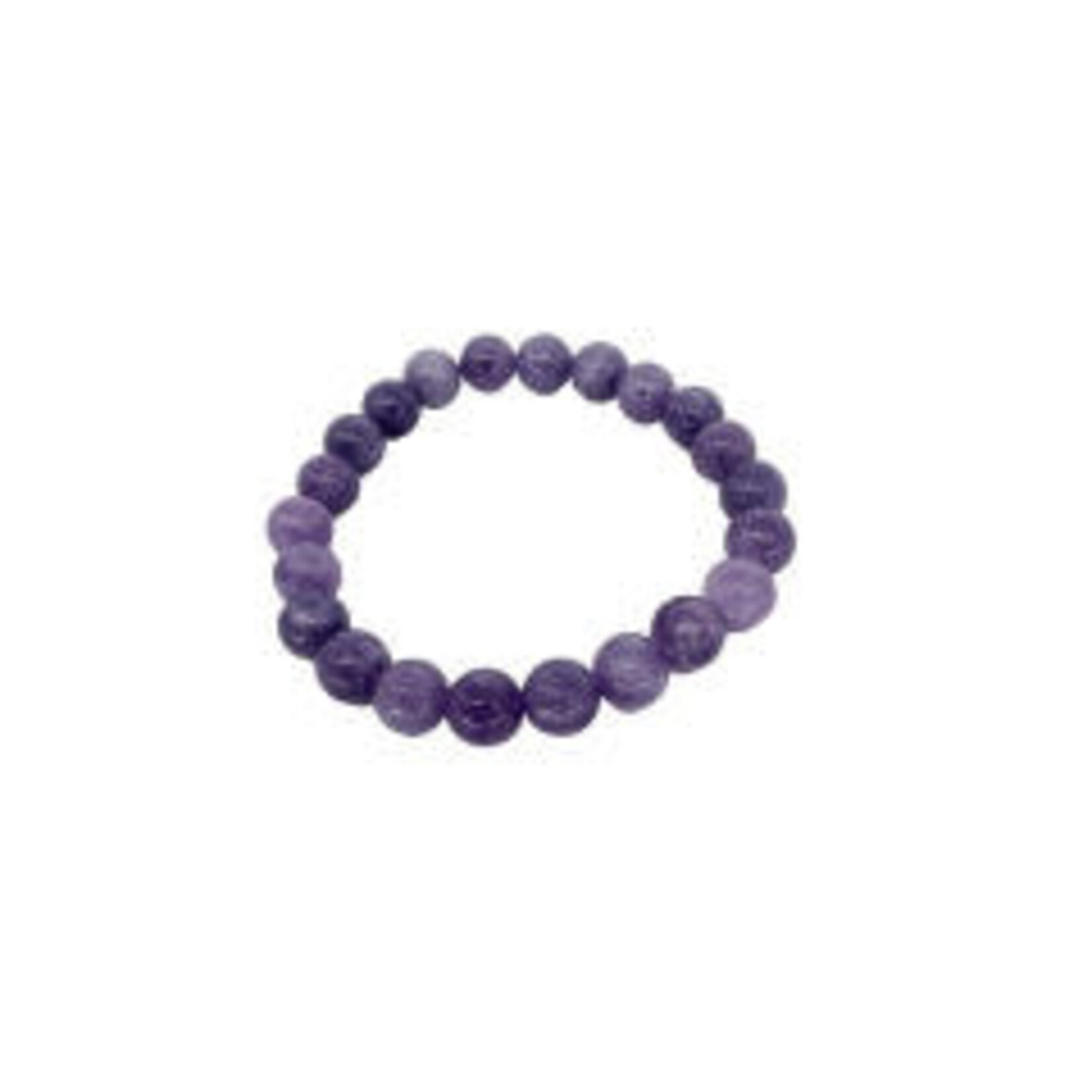 Purple Aquamarine Gemstone Stretch Bracelet 6mm