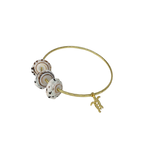 15k Gold Plated Bangle with Puka Shells and Turtle Charm
