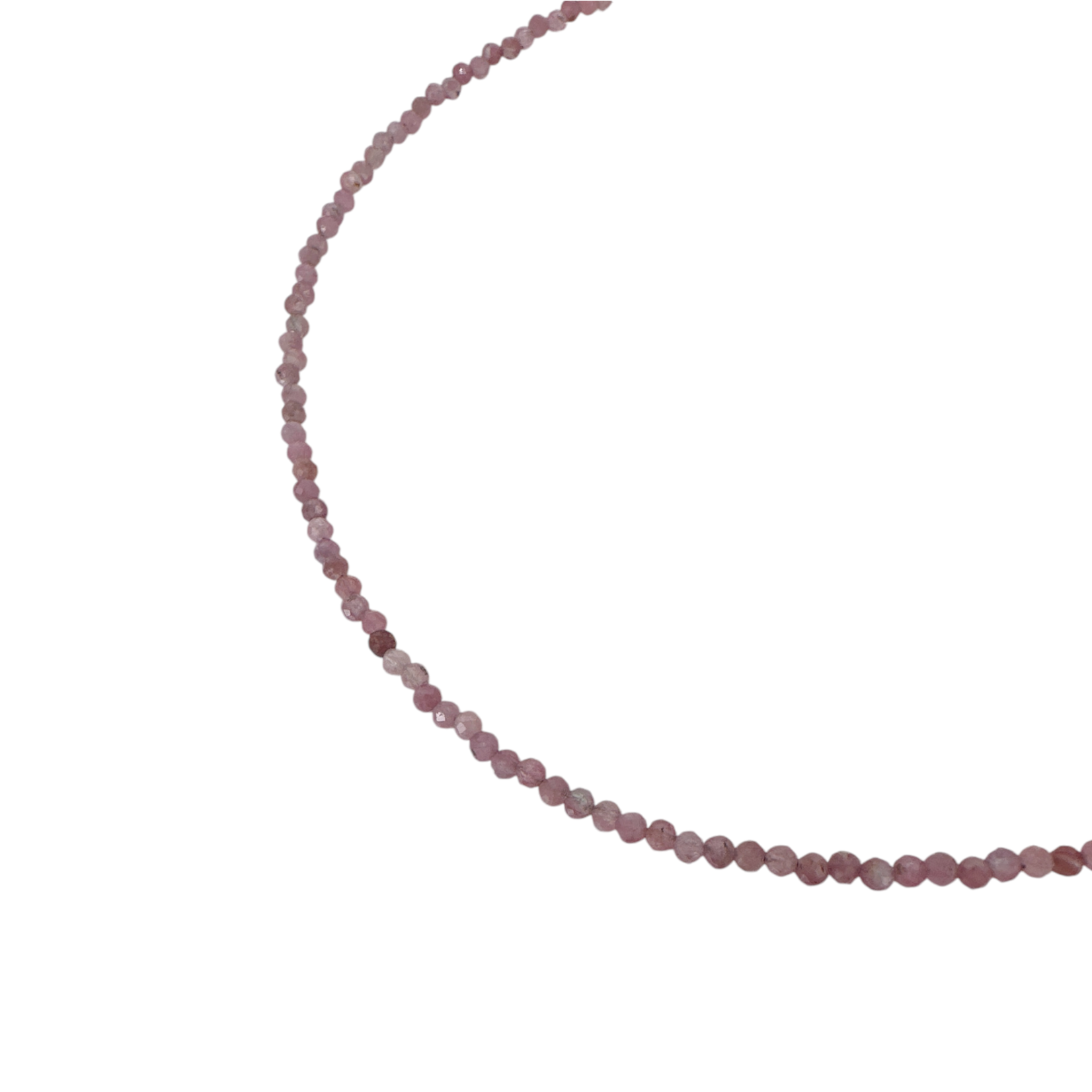 Pink Tourmaline Adjustable 16-18" 2mm Gemstone Bead Necklace