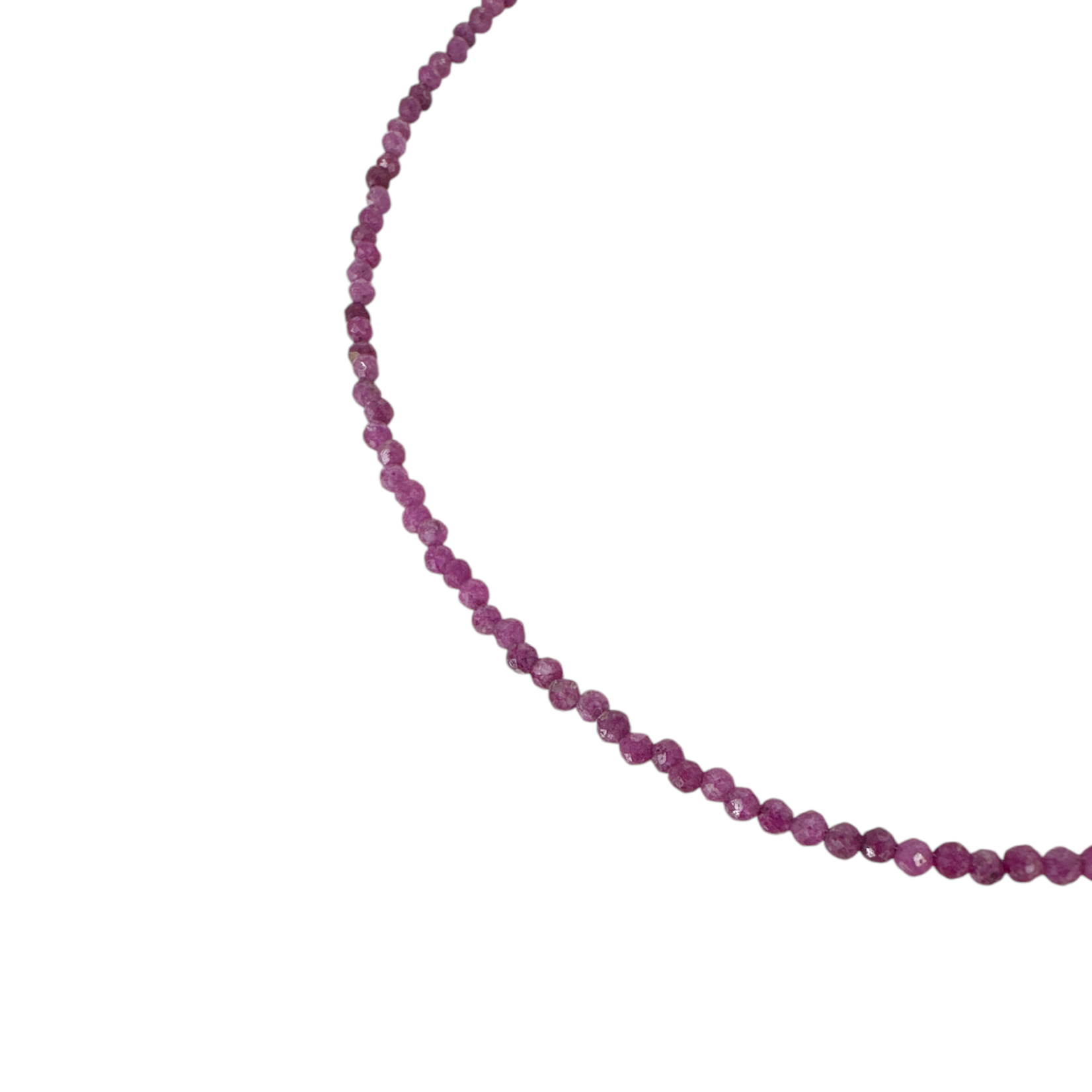Ruby Adjustable 16-18" 2mm Gemstone Bead Necklace