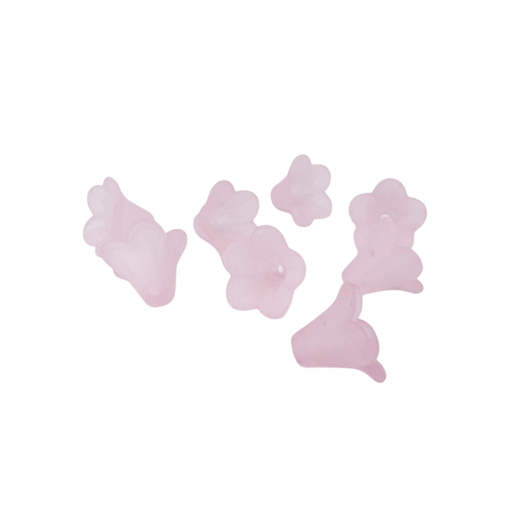 Frosted Acrylic Puakenikeni Beads 10x13mm Light Pink, Pack of 50