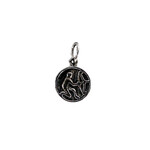 P410 Sterling Silver Sagittarius Zodiac Sign and Constellation Reversible Pendant