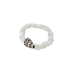 Hebrew Shell and White Shell Chip Stretch Bracelet