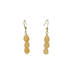 15k Gold Plated Copper Dangle Earrings with Peach Coral Powder Pikake Beads