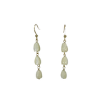 15k Gold Plated Copper Dangle Earrings with 3 11mm Mother of Pearl Pikake Beads