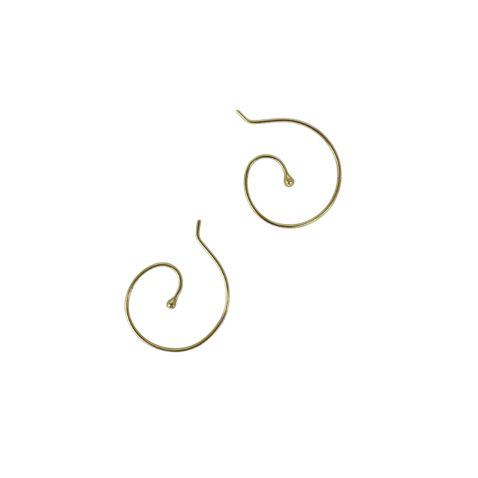 Gold Color Curl Hoop Earrings Small