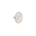 Sterling Silver 15 x 8mm Oval Rainbow Moonstone Adjustable Ring Code 135