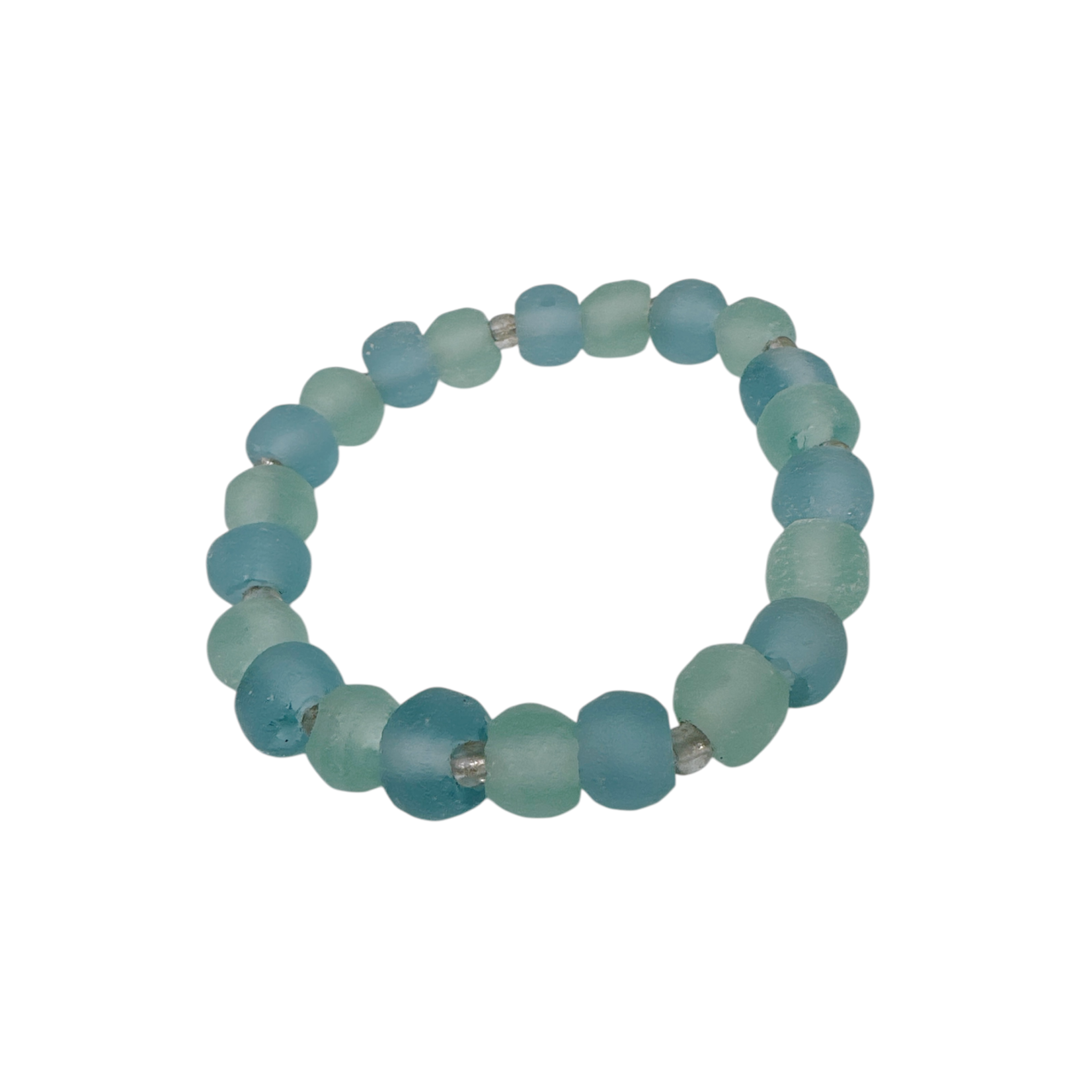 BGL30 Beach Glass Bracelet Seafoam & Blue