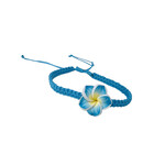 Plumeria Flower Adjustable String Bracelet Turquoise