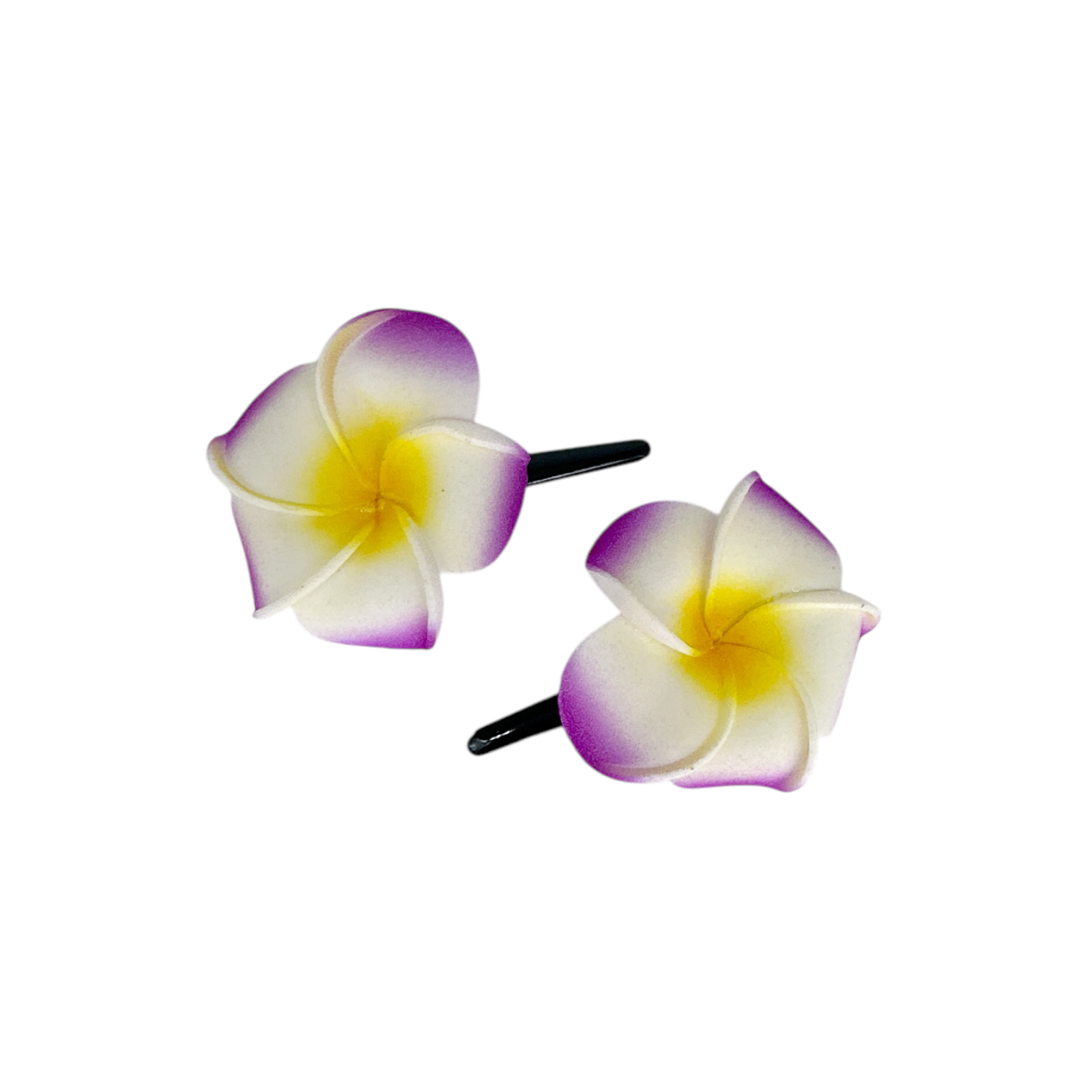 2" Plumeria Hair Clip, Set of 2 Purple