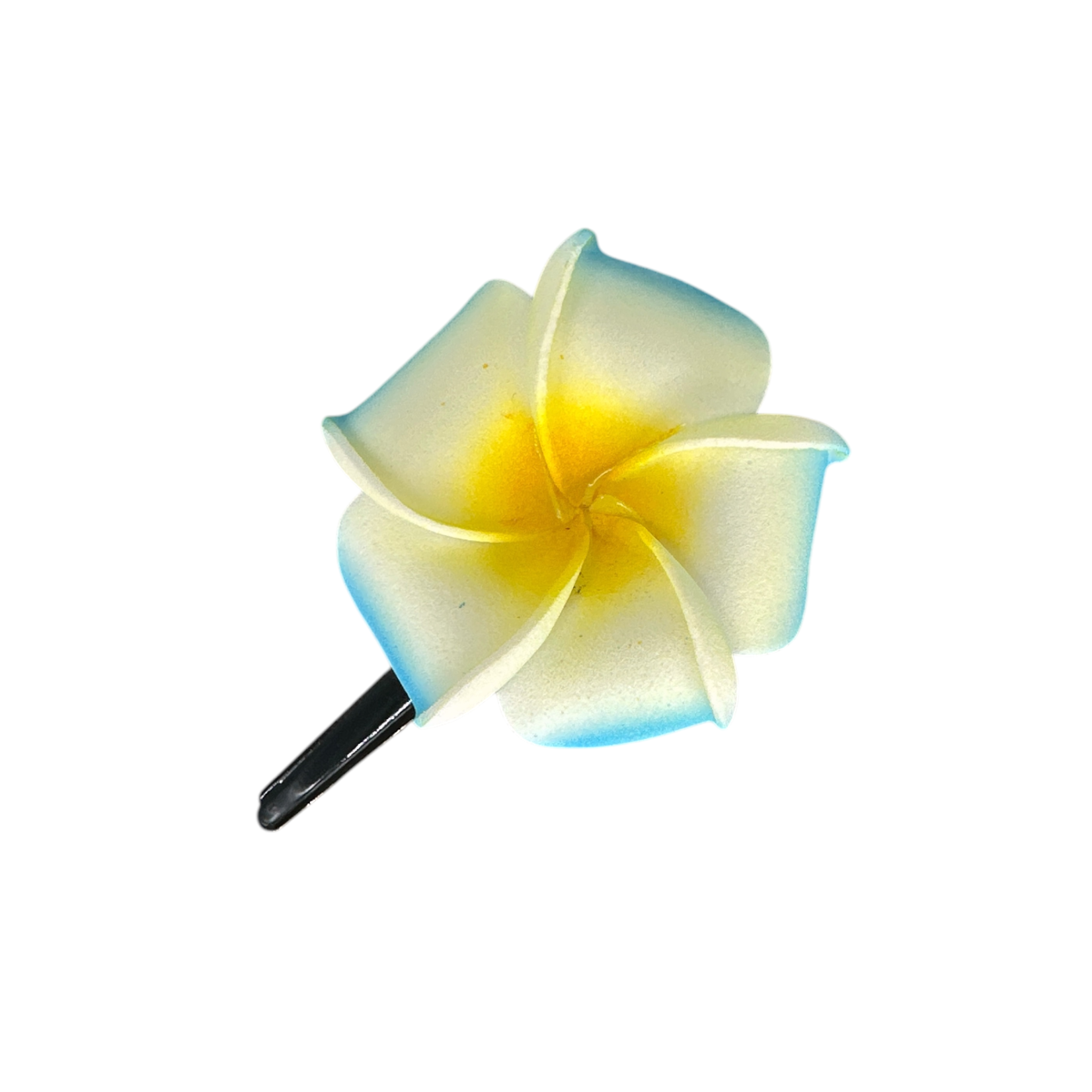3" Foam Plumeria Hair Clip Blue