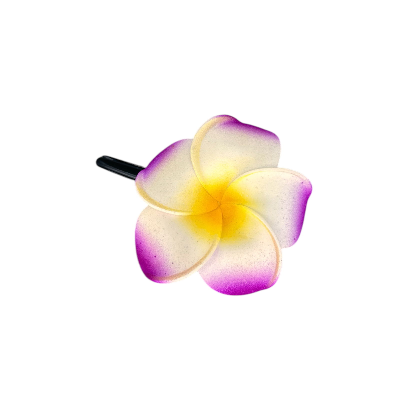3" Foam Plumeria Hair Clip Purple