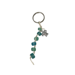 Beach Glass and Turtle Charm Keychain