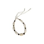 Cowry Shell Coconut Bead Adjustable String Bracelet Cream