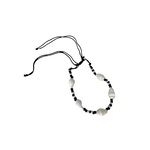 Tiny Shell Seed Bead Adjustable String Bracelet Black