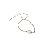 Cowry Shell Seed Bead Adjustable String Bracelet or Anklet Cream