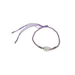 Cowry Shell Seed Bead Adjustable String Bracelet or Anklet Purple