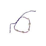 Tiny Shell Seed Bead Adjustable String Bracelet Purple
