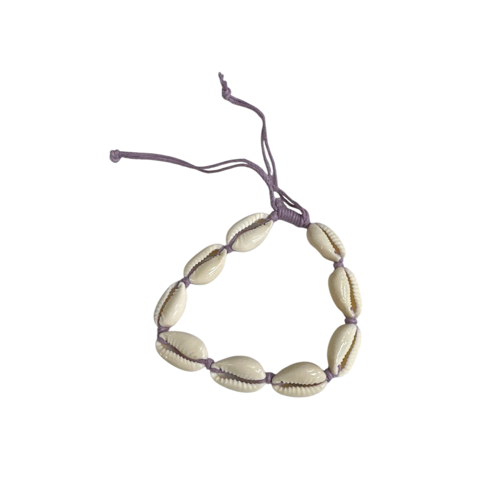 Cowry Shell Adjustable String Bracelet Purple
