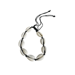 Cowry Shell Adjustable String Bracelet or Anklet Black