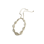 Cowry Shell Adjustable String Bracelet Cream