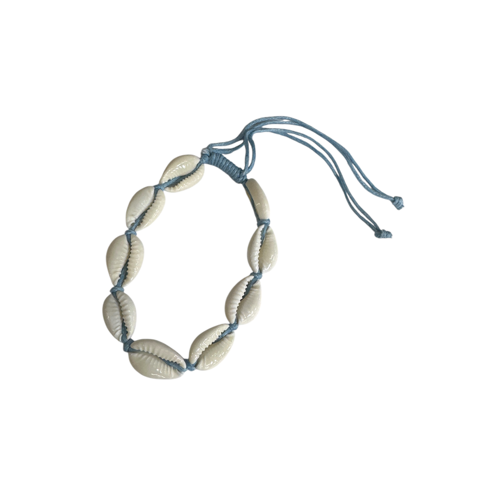 Cowry Shell Adjustable String Bracelet Blue