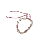 Cowry Shell Adjustable String Bracelet Pink