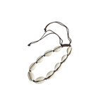 Cowry Shell Adjustable String Bracelet Chocolate