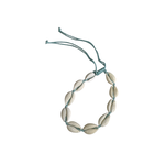 Cowry Shell Adjustable String Bracelet Seafoam