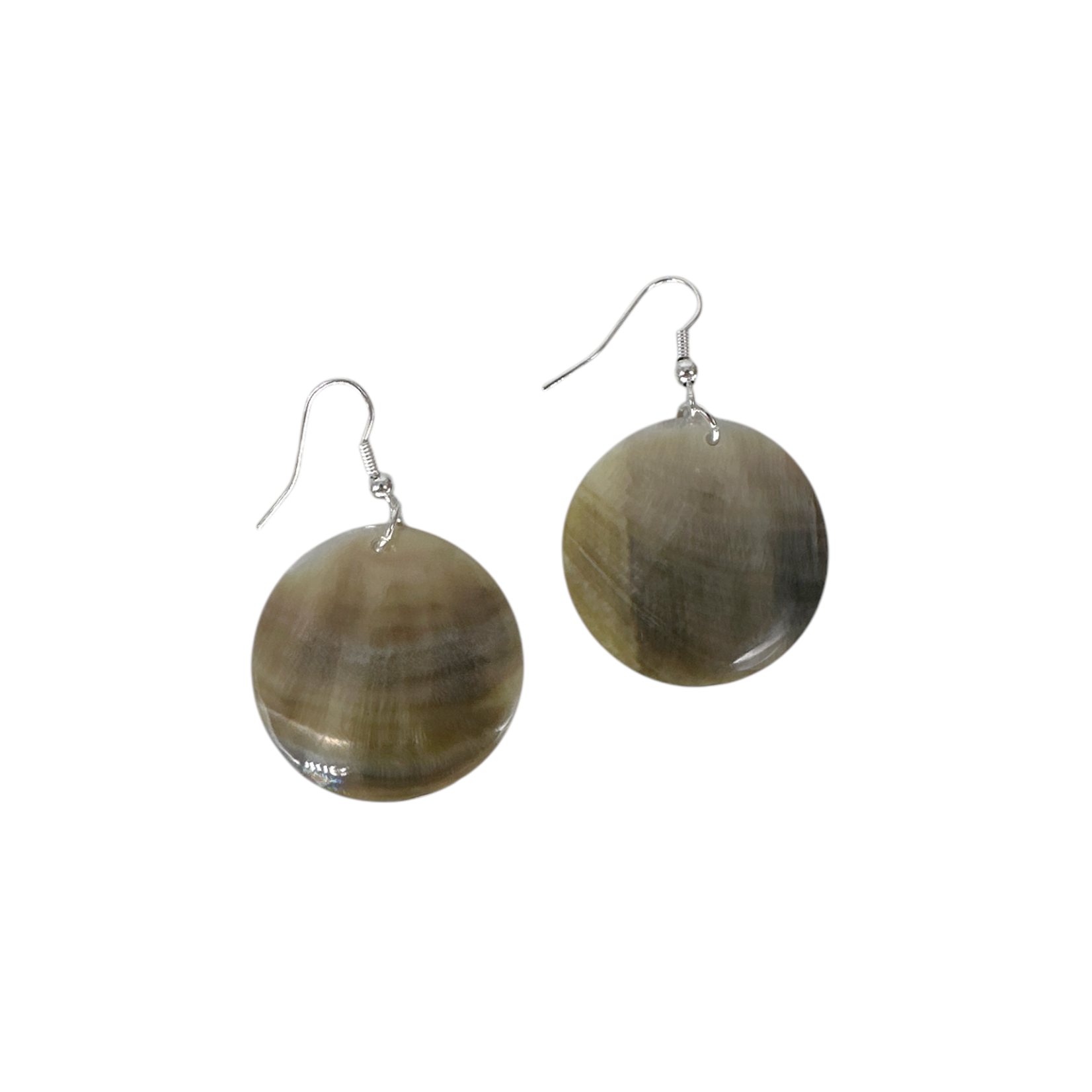 EA204 Island Shell Earrings Gold Shell Disc