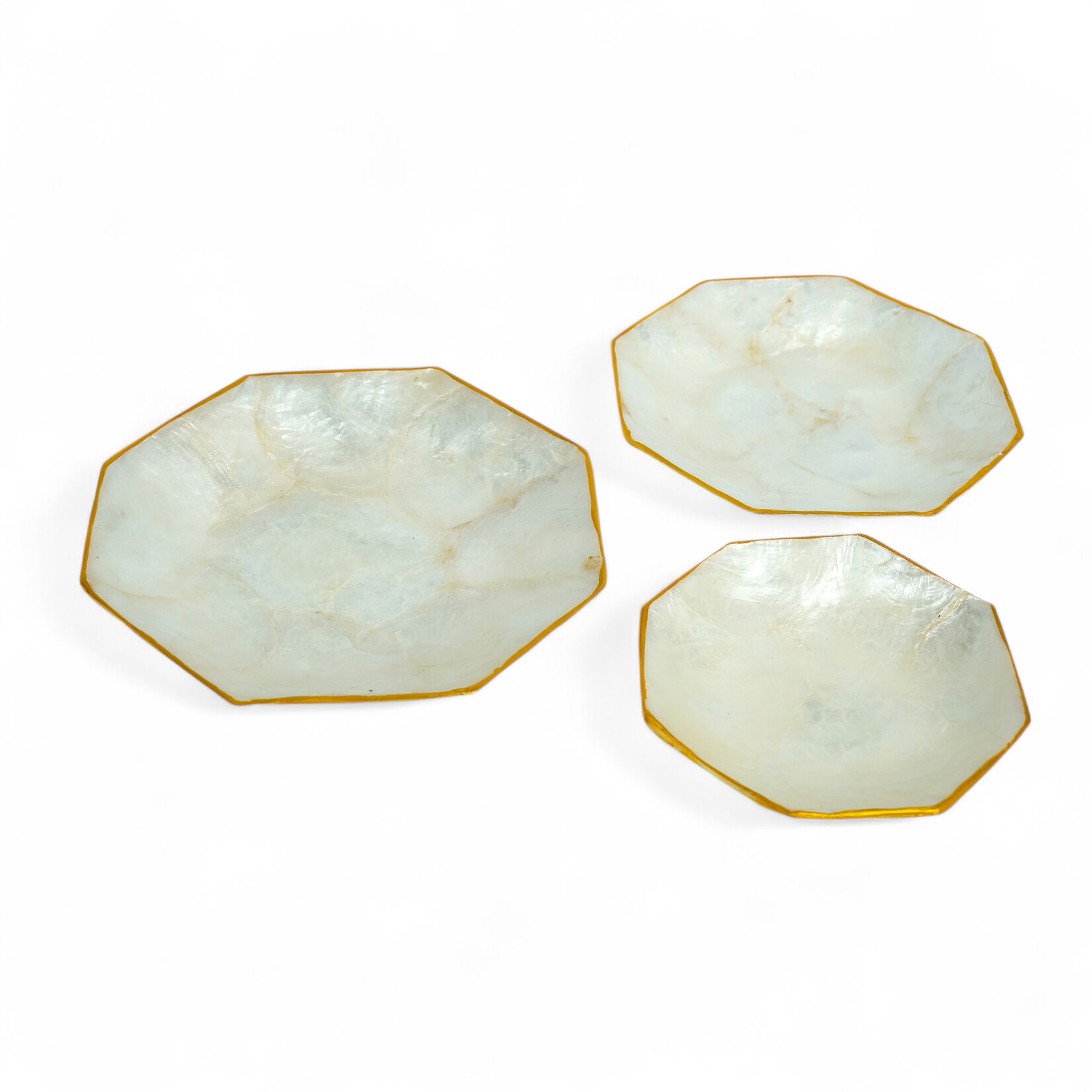 Hand Made Capiz Shell Dish Octagon Medium