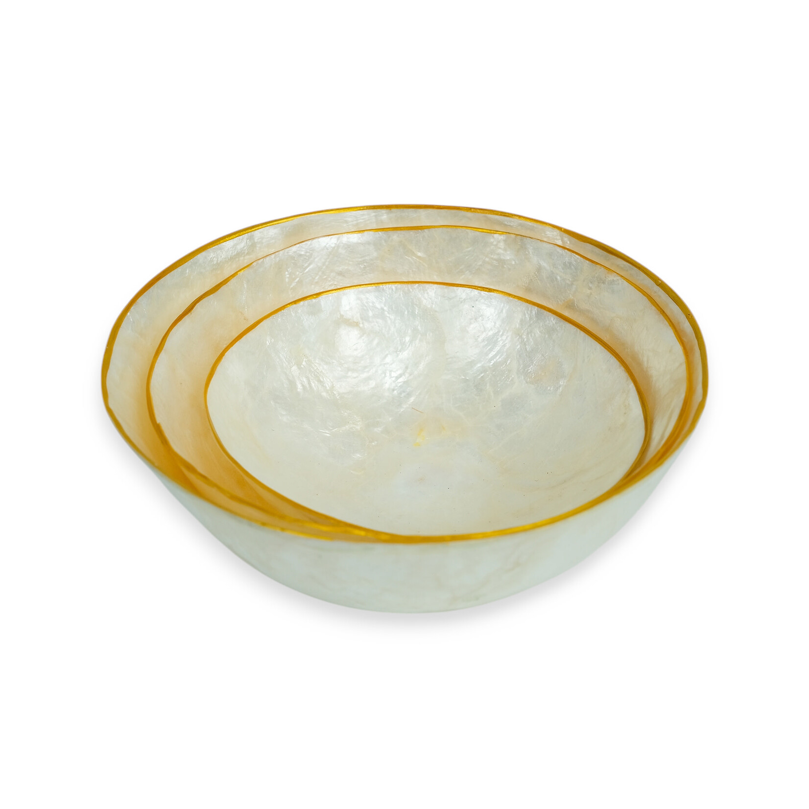 Hand Made Capiz Shell Round Bowl Large