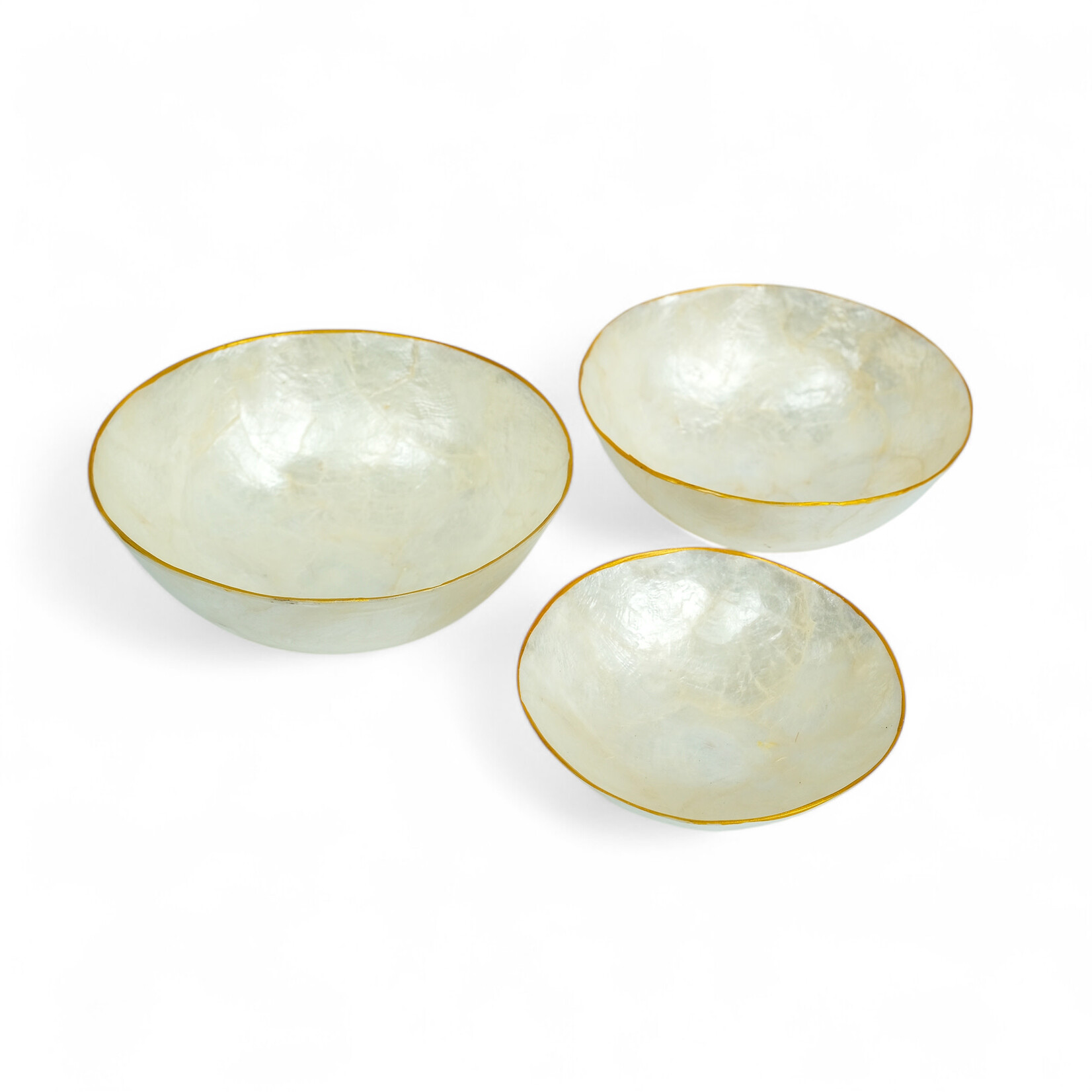Hand Made Capiz Shell Round Bowl Medium