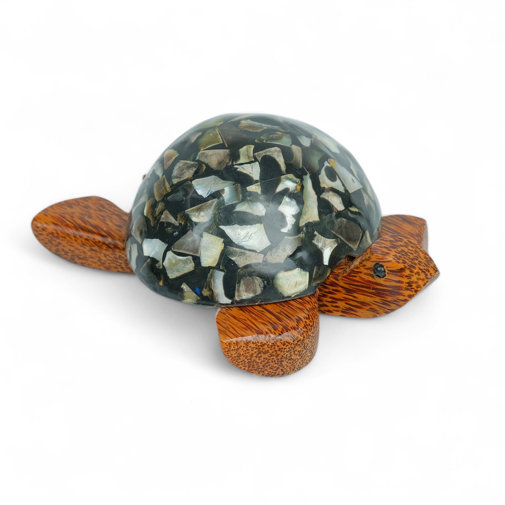Hand Carved Caping Shell Coconut Turtle Large