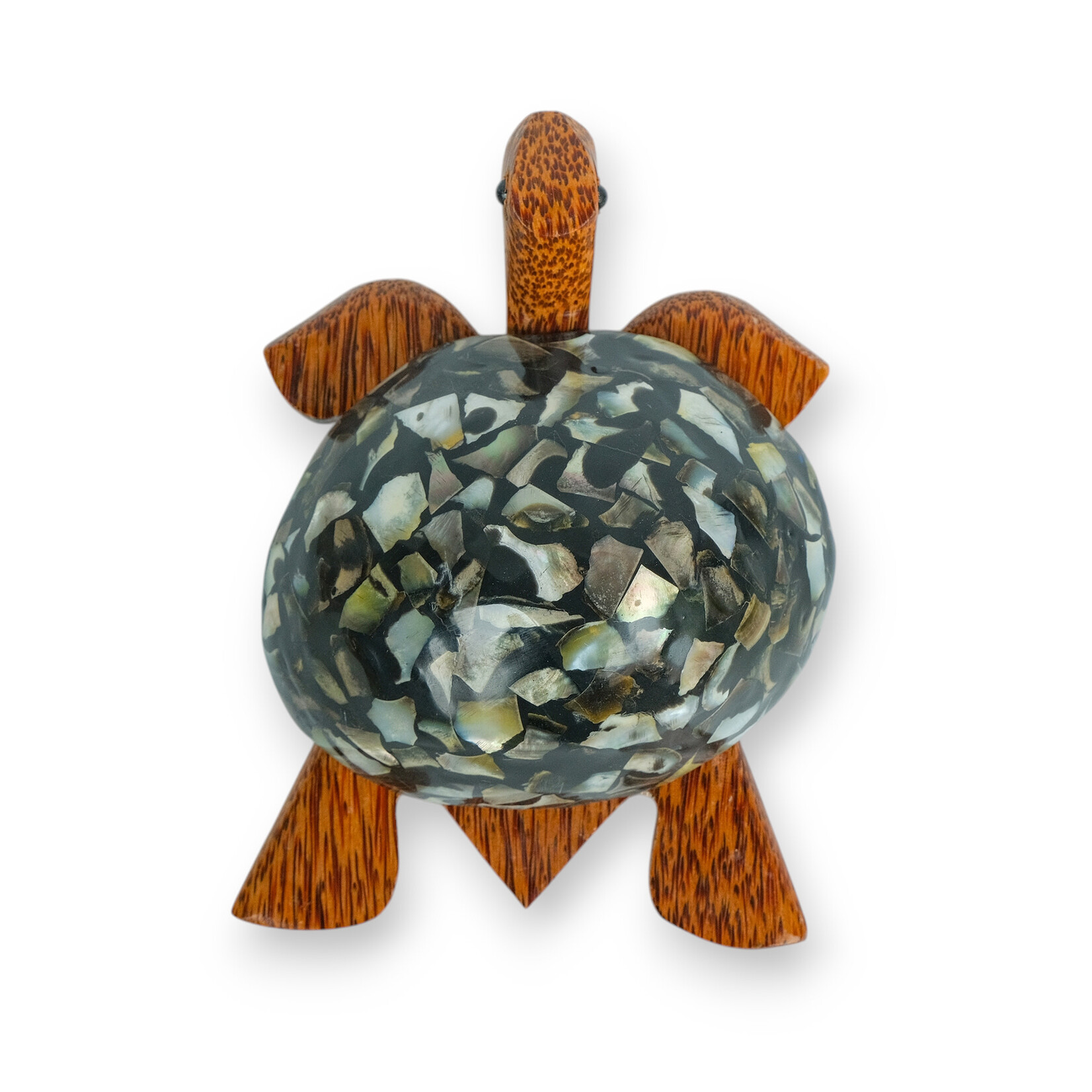 Hand Carved Caping Shell Coconut Turtle Large