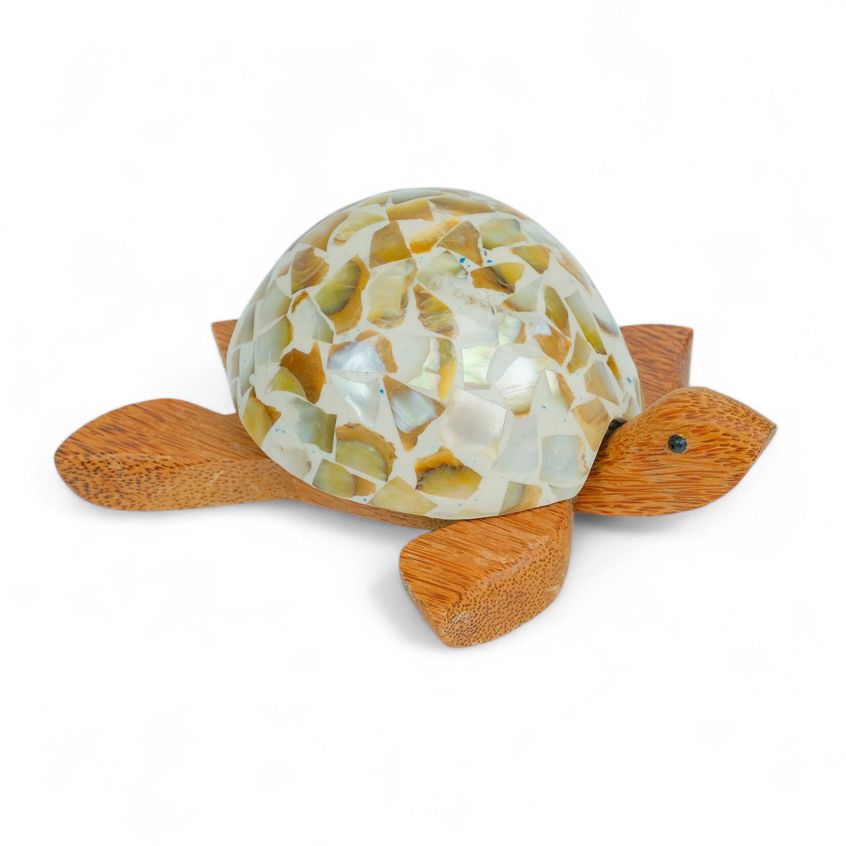 Hand Carved Mother of Pearl Shell Coconut  Turtle Large