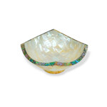 Hand Made Mother of Pearl Square Bowl With Paua Shell Edge 9cm