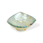 Hand Made Mother of Pearl Triangle Bowl With Paua Shell Edge 11cm