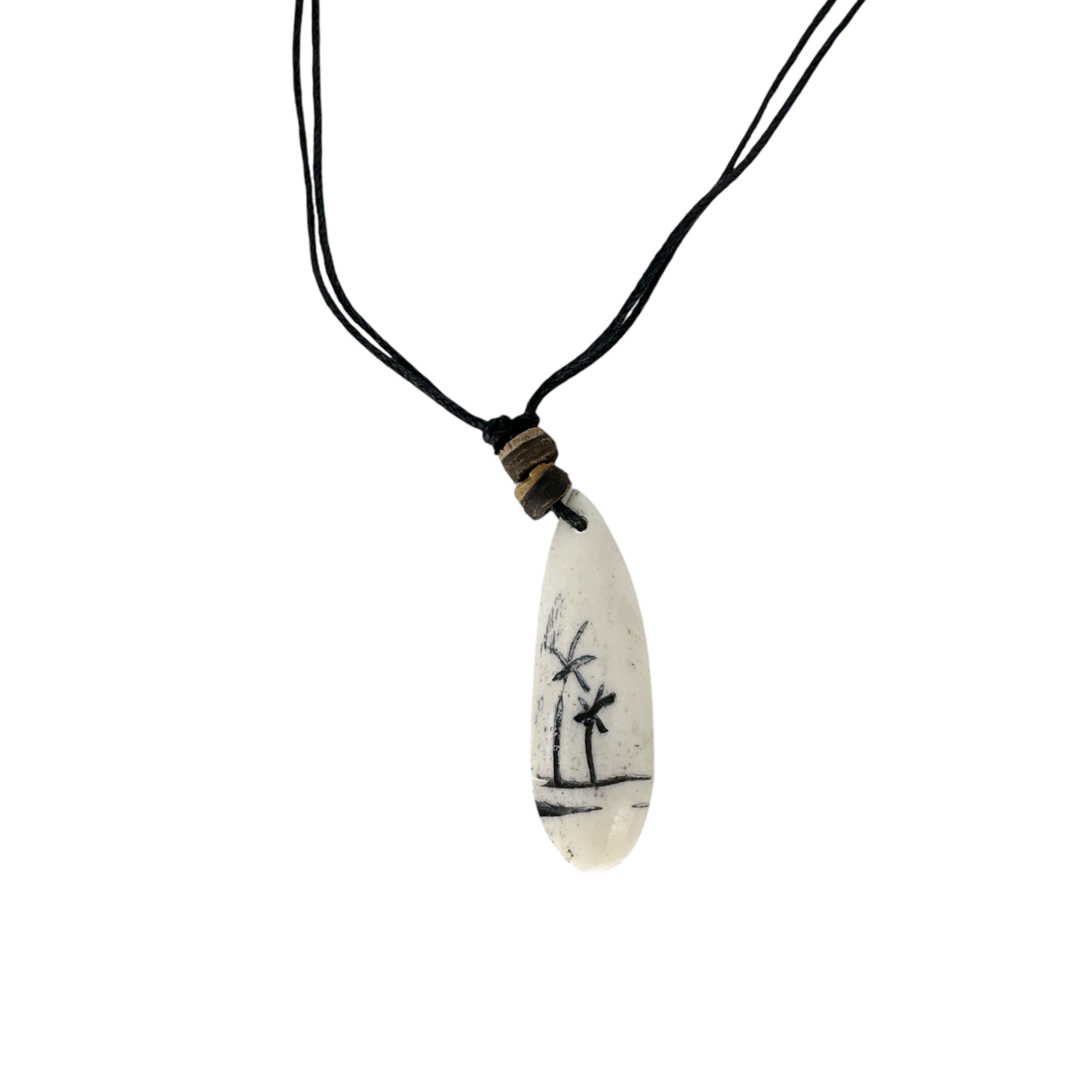 Surfboard Palm Tree Adjustable Cord Necklace