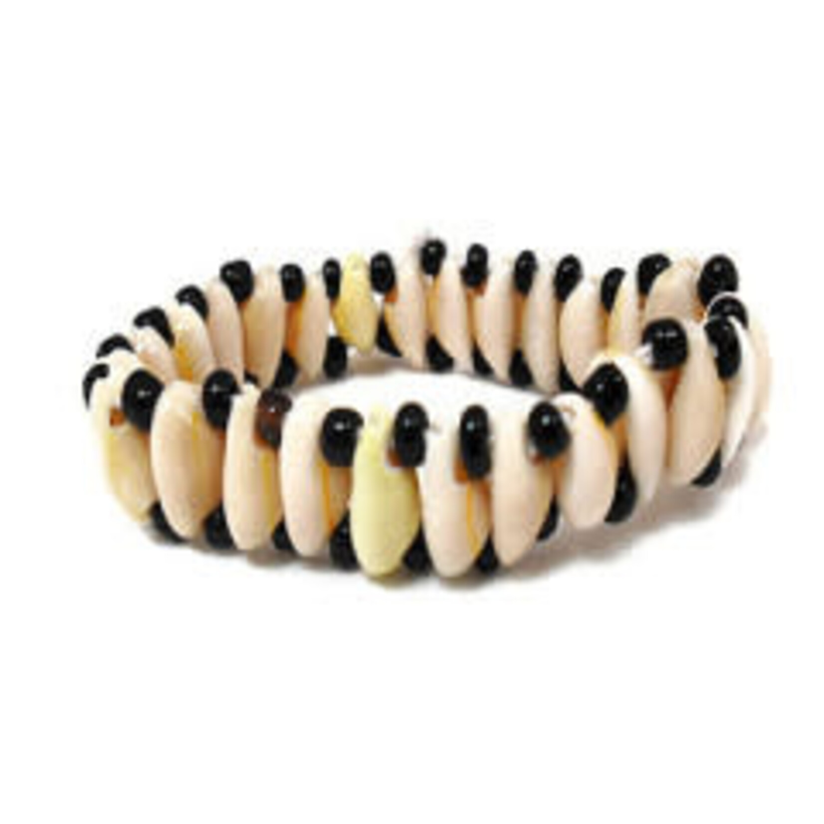 Cowry Shell Stretch Bracelet Black