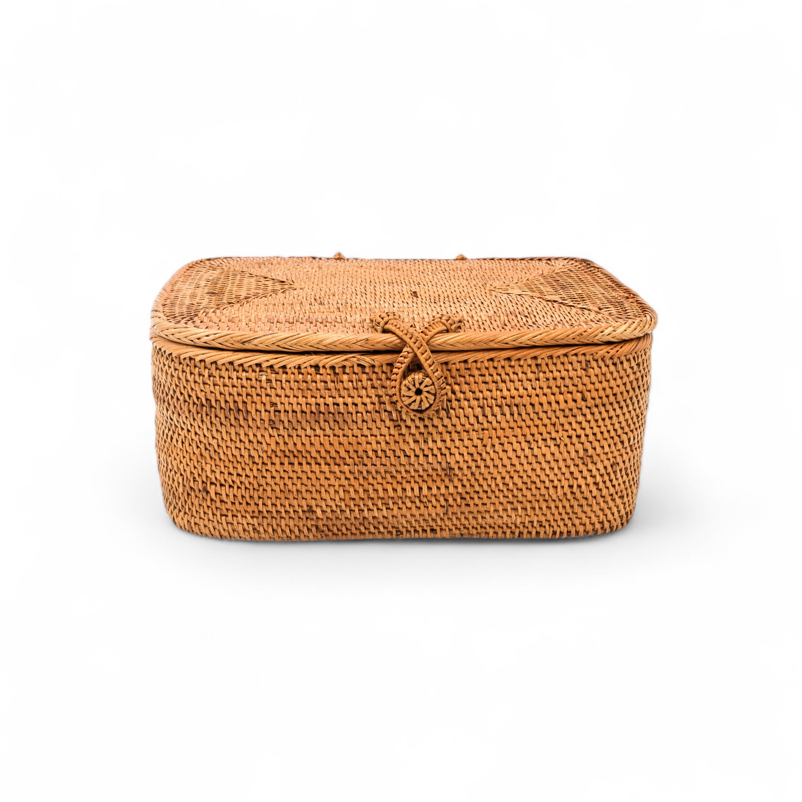 Hand Woven Ata Basket #101 Rectangle Box with Lid
